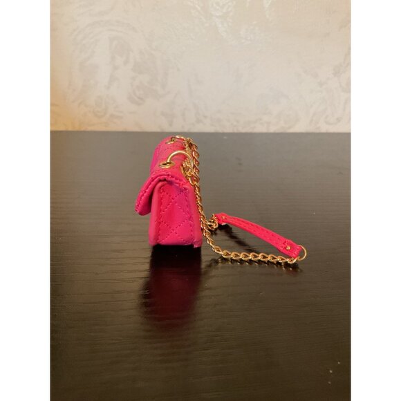 Zuru Surprise Mini Hot Pink Quilted Leather Chain Purse - Picture 4 of 5